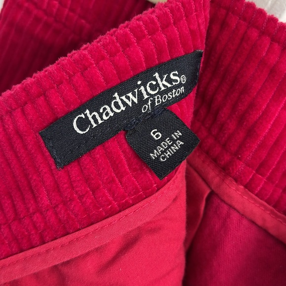 Women's CHADWICKS of BOSTON Red Corduroy Skirt- Sassy Hot! Size 6 - Picture 5 of 11